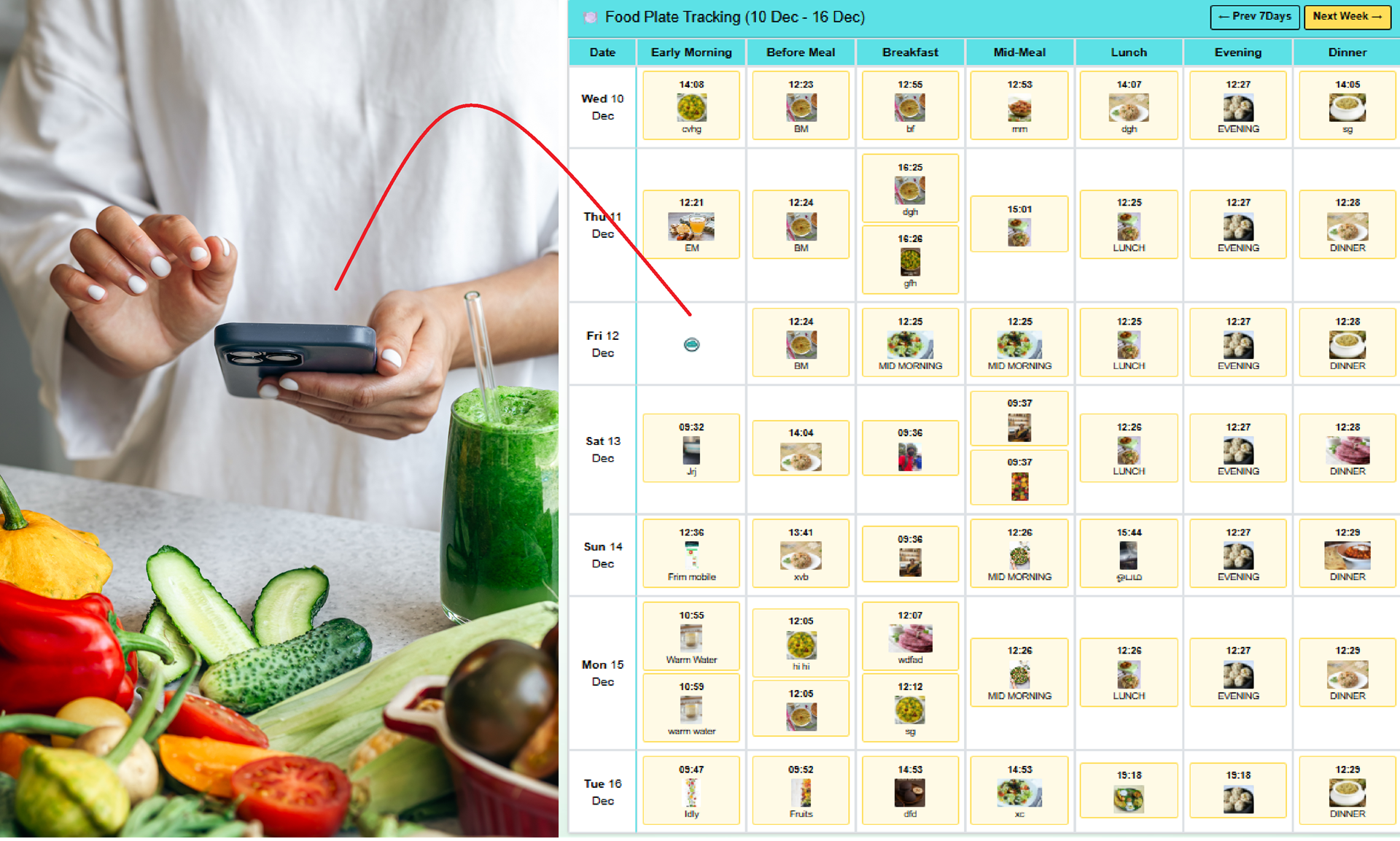 Digital Food Tracking Diary